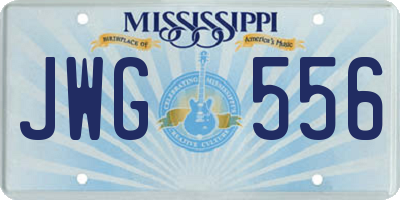 MS license plate JWG556