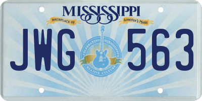 MS license plate JWG563
