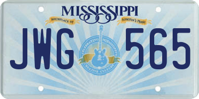 MS license plate JWG565