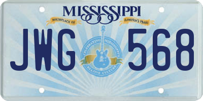 MS license plate JWG568