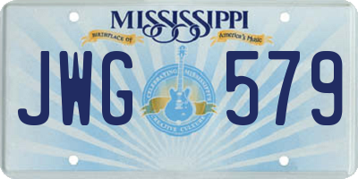 MS license plate JWG579