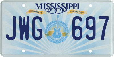 MS license plate JWG697