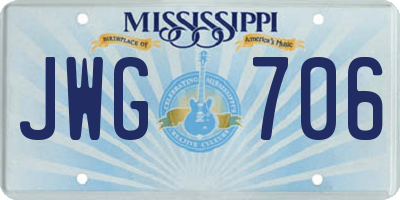MS license plate JWG706