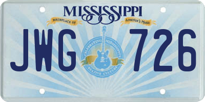 MS license plate JWG726