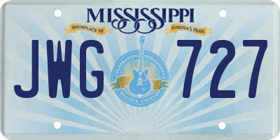 MS license plate JWG727