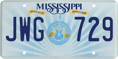 MS license plate JWG729
