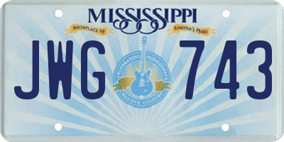 MS license plate JWG743