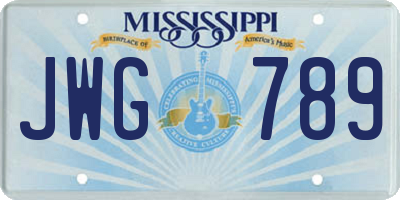 MS license plate JWG789