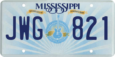 MS license plate JWG821