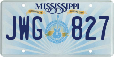 MS license plate JWG827