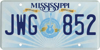 MS license plate JWG852