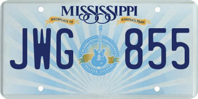 MS license plate JWG855