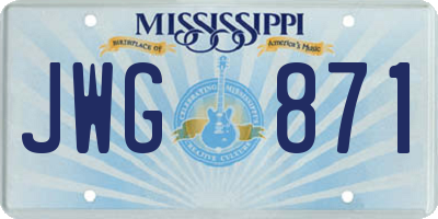 MS license plate JWG871