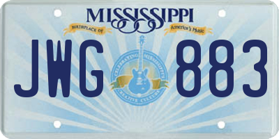 MS license plate JWG883