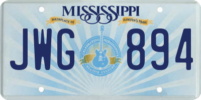 MS license plate JWG894