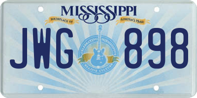 MS license plate JWG898