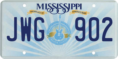 MS license plate JWG902