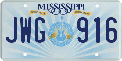 MS license plate JWG916