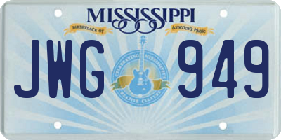MS license plate JWG949