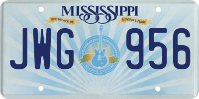 MS license plate JWG956