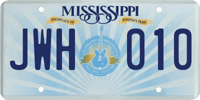 MS license plate JWH010