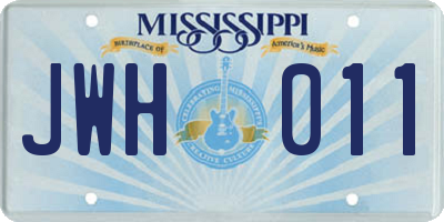 MS license plate JWH011