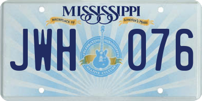 MS license plate JWH076