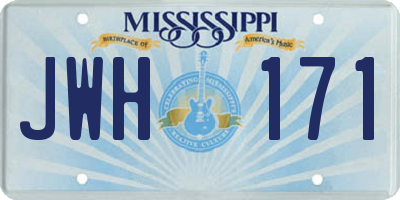 MS license plate JWH171