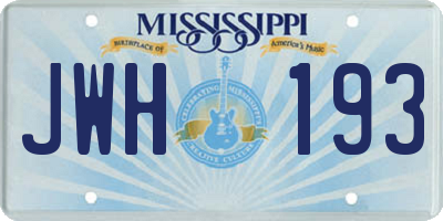 MS license plate JWH193