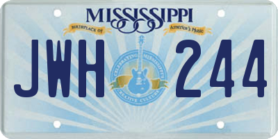 MS license plate JWH244