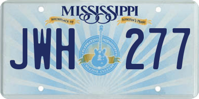 MS license plate JWH277