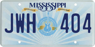 MS license plate JWH404