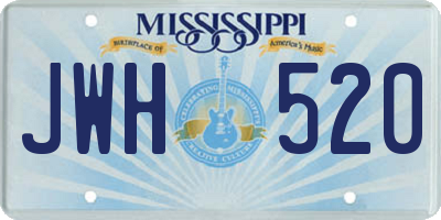 MS license plate JWH520