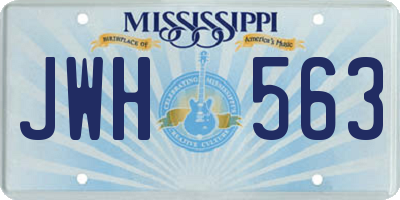 MS license plate JWH563