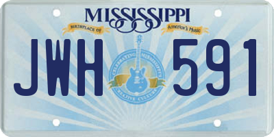 MS license plate JWH591