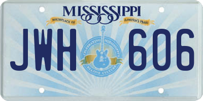 MS license plate JWH606