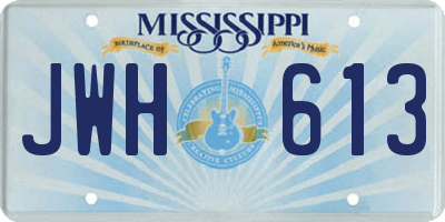 MS license plate JWH613