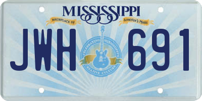 MS license plate JWH691