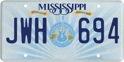 MS license plate JWH694