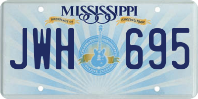 MS license plate JWH695
