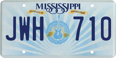 MS license plate JWH710