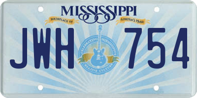 MS license plate JWH754
