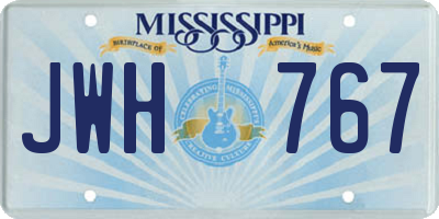MS license plate JWH767