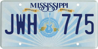MS license plate JWH775