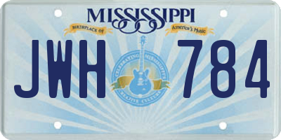 MS license plate JWH784