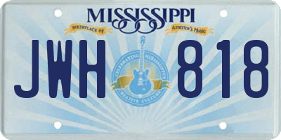 MS license plate JWH818