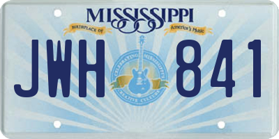 MS license plate JWH841