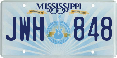 MS license plate JWH848