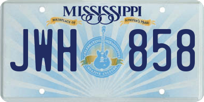 MS license plate JWH858