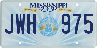 MS license plate JWH975